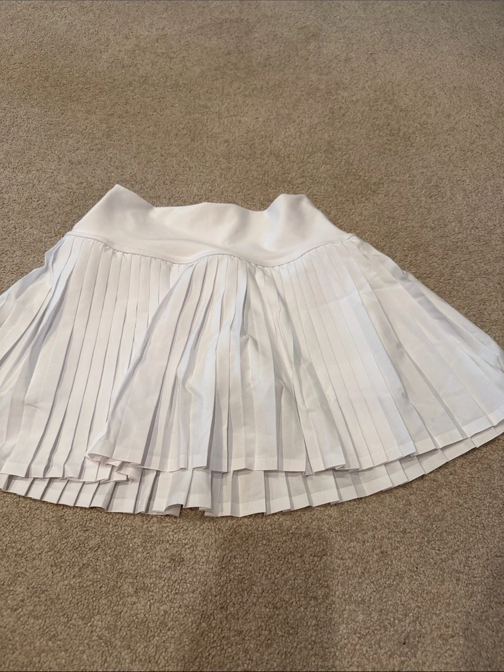 ALO Yoga White Pleated Skater Skirt